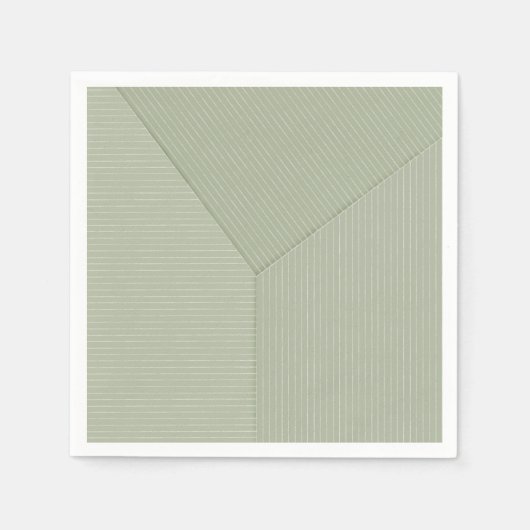 Grüne Pastelltöne, dünne Linien auf hellgrün. Serviette (Vorderseite)