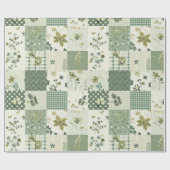 Grüne Patchwork-Quilt-Antik-Karogeometrie Geschenkpapier (Flach)