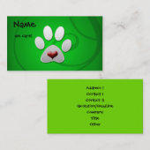 Grüne Paw Herz-Tee-Visitenkarten Visitenkarte (Vorne/Hinten)
