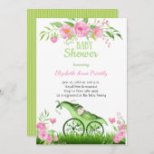 Grüne Pea Baby Dusche Einladung (Vorne/Hinten)