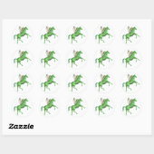 Grüne Pegasus-Aufkleber Runder Aufkleber (Blatt)