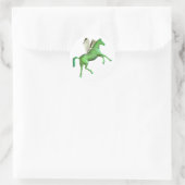 Grüne Pegasus-Aufkleber Runder Aufkleber (Tasche)