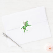 Grüne Pegasus-Aufkleber Runder Aufkleber (Umschlag)