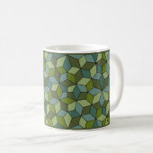 Grüne Penrose Tiles Tasse (VorderseiteRechts)