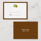 Grüne perfekte Birne Hochzeitskarte Platzkarte (Vorne/Hinten)