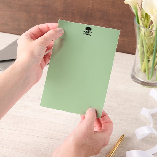 Grüne Perle aus schwarzem Schädel Pergament Einladungen (Handgehalten)