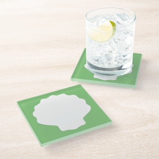 Grüne Perle Glasuntersetzer (Schrägansicht)