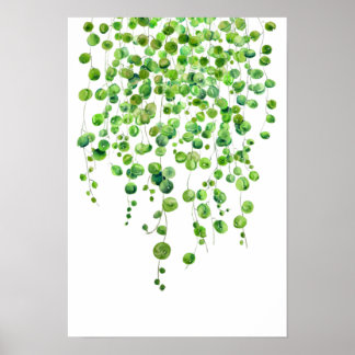 Grüne Perlenwasserfarbe 2020 Poster