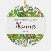 Grüne Personalisiert erste Weihnachtsfeier als Non Keramik Ornament (Hinten)