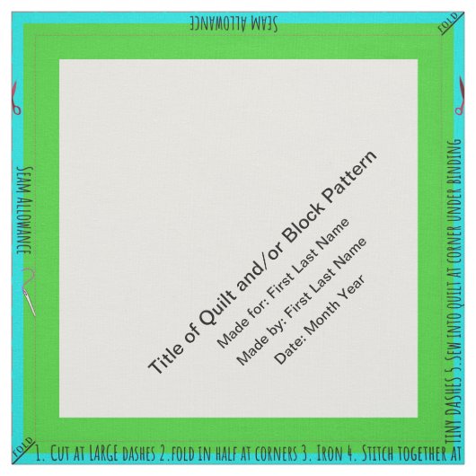 Grüne Personalisierte, einfache Quilt-Etiketteneck Stoff (Muster)