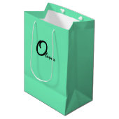 Grüne Personalisierte Gastgeschenk-Taschen Mittlere Geschenktüte (Vorderseite Schrägansicht)