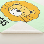 Grüne Personalisierte niedliche Löwendecke Sherpadecke (3/4)