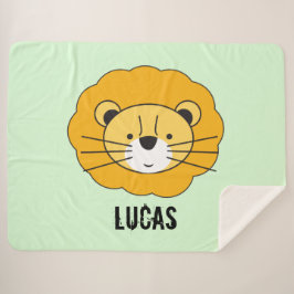 Grüne Personalisierte niedliche Löwendecke Sherpadecke