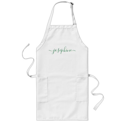 Grüne Personalisierte Skriptbezeichnung Erwachsene Lange Schürze (Vorne)