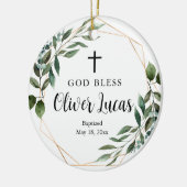 Grüne Personalisierte Taufe Keramik Keramik Ornament (Links)