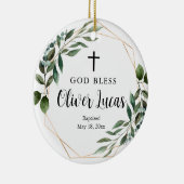 Grüne Personalisierte Taufe Keramik Ornament (Rechts)