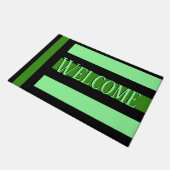 Grüne Perspektive, kühne Linie Art Willkommen Fußmatte (Schrägansicht)