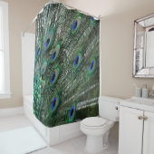 Grüne Pfau-Federn mit blauen Augen Duschvorhang (Beispiel)