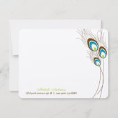 Grüne Pfauenfedern flache Mitteilungskarten (Vorderseite)