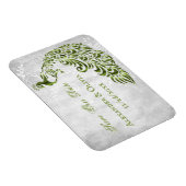 Grüne Pfauenleder Wein retten Datum Magnet (Rechte Seite)