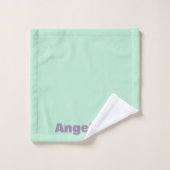 Grüne Pfefferbeige abstrakter geometrischer Muster Badhandtuch Set (Waschlappen)