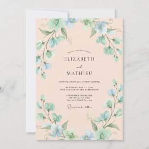 Grüne Pfefferminz-Launen-Wiese-Hochzeit Einladung