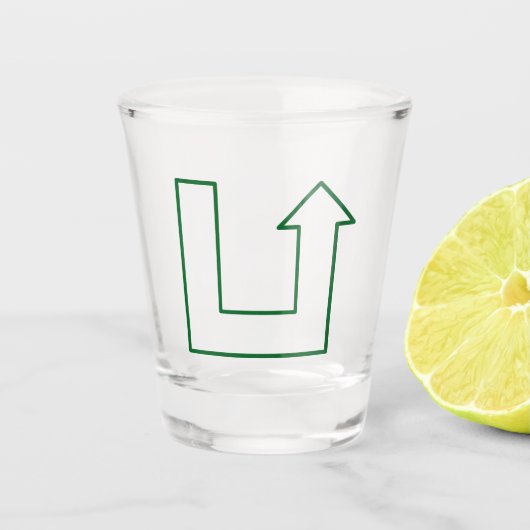 Grüne Pfeil-Drehscheibe - Fett-Vector-Design Schnapsglas (Vorderseite)