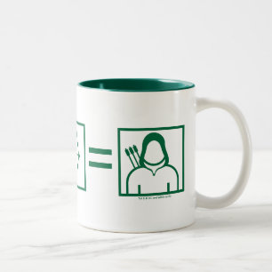 Grüne Pfeil-Gleichung des Pfeil-  Zweifarbige Tasse