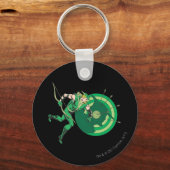 Grüne Pfeil mit Ziel 2 Schlüsselanhänger (Vorderseite)