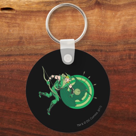 Grüne Pfeil mit Ziel 2 Schlüsselanhänger (Vorderseite)