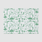 Grüne Pfeile Hirschbären und Wolkenmuster Seidenpapier (Vorderseite)