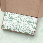 Grüne Pfeile Hirschbären und Wolkenmuster Seidenpapier