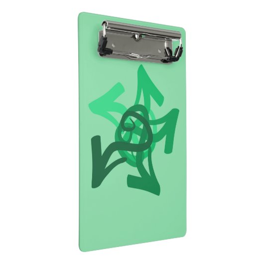 Grüne Pfeile Mini-Zwischenablage Mini Klemmbrett (Schrägansicht)