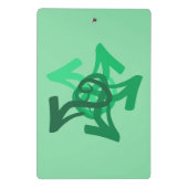 Grüne Pfeile Mini-Zwischenablage Mini Klemmbrett (Rückseite)