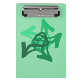 Grüne Pfeile Mini-Zwischenablage Mini Klemmbrett (Vorderseite)