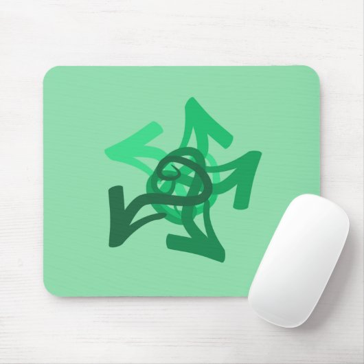 Grüne Pfeile Mousepad (Mit Mouse)