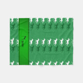 Grüne Pferde mit personalisiertem Namen Fleecedecke (Vorderseite (Horizontal))