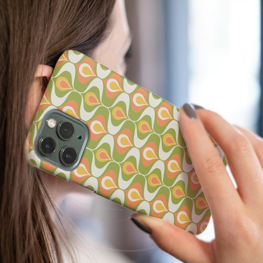 Grüne Pfirsichschmuck Ogee Mitte Jahrhundert Moder Case-Mate iPhone Hülle