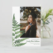 Grüne Pflanze Abschluss Bekanntgabe Einladung (Stehend Vorderseite)