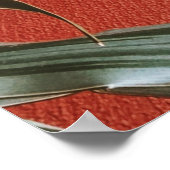 Grüne Pflanze auf rotem Sofa Poster (Ecke)