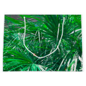 Grüne Pflanze aus Palmen Blätter pastellfarben Große Geschenktüte (Vorderseite)