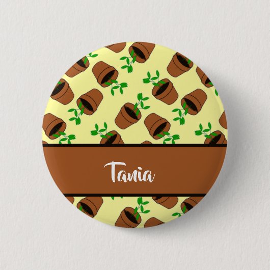 Grüne Pflanze aus Terrakotta auf gelb Button (Vorderseite)