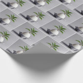 Grüne Pflanze, die aus einem weißen Ei wächst Geschenkpapier (Ecke)