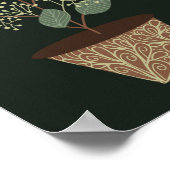 Grüne Pflanze Eukalyptus Blattsamen Terracotta Poster (Ecke)