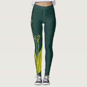 Grüne Pflanze Leggings (Vorderseite)
