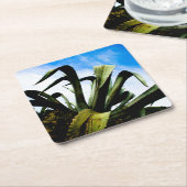 Grüne Pflanze mit Bright Blue Sky Rechteckiger Pappuntersetzer (angewinkelt)