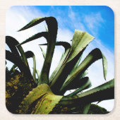 Grüne Pflanze mit Bright Blue Sky Rechteckiger Pappuntersetzer (Vorderseite)