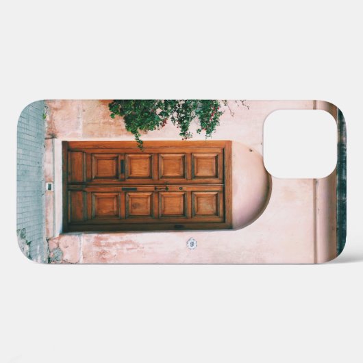 GRÜNE PFLANZE NEBEN BROWNEN HOLZTÜR Case-Mate iPhone HÜLLE (Rückseite (Horizontal))