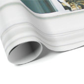 GRÜNE PFLANZE ÜBER DAS WEISSE FENSTER GESCHENKPAPIER (Rolleneckpunkt)