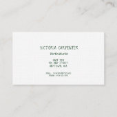 Grüne Pflanze Visitenkarte (Rückseite)